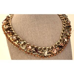 Necklace-Choker/Collar Style-Banana Republic-Gold-Multi Rhinestones-Classic